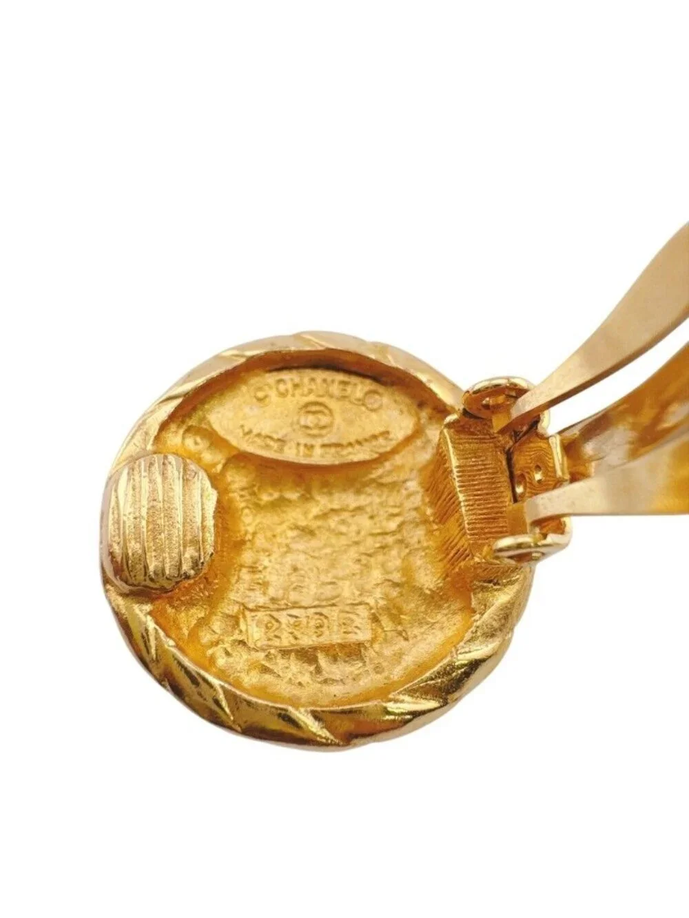 Chanel CC Logo Earrings Gold
